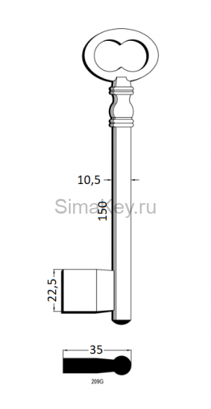 Заготовка ключа 209G_5115_x_x_x_x