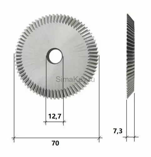 Фреза угловая WENXING 0011J 70х7,3х12,7xT80HSS для 100E и 100G