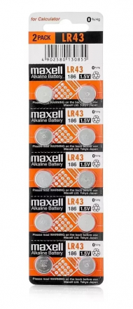 Элемент питания MAXELL LR43/186 BL10 Элемент питания MAXELL LR43/186 BL10