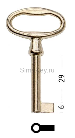 Заготовка ключа Мебельный-2 65*13.8*6 мм, лат., б/п