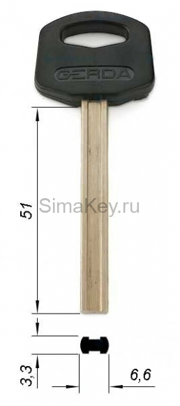 Заготовка ключа Gerda-CL9 для нав. замков пластик (Abloy) Заготовка ключа Gerda-CL9 для нав. замков пластик (Abloy)