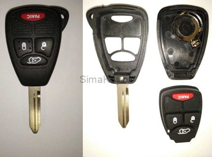 Корпус ключа с кнопками CHR-15_CY24 3+1 кн. с лез. с лого