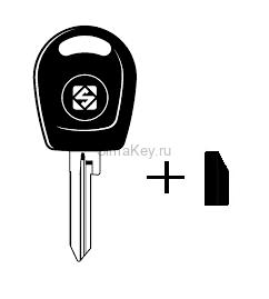 Заготовка ключа Skoda SKO-5.P1 (SK22RT1) транспордер