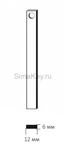 Заготовка ключа 6х12 Ригель прямого хода