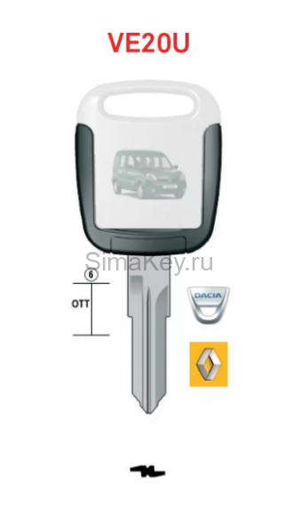 VE20U Keyline Заготовка латунь Renault, Dacia #