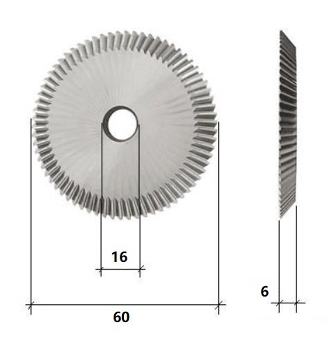 Фреза угловая KEYWORLD 0111# 60x6x16xT80 A44° HSS для станка 218F