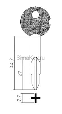 Заготовка крестового ключа KR-1.1 (KR-7X XKV11 x KRX7 x) Киров