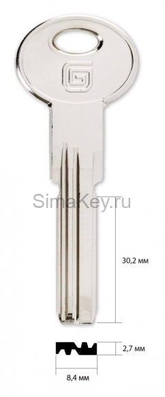 Заготовка ключа Гардиан ЦМ-1.1-6.14
