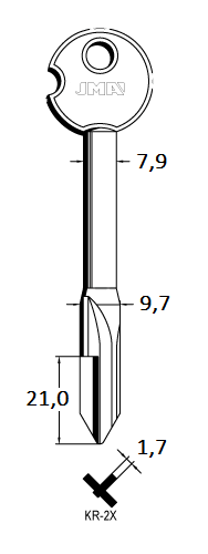 Заготовка крестового ключа KR-1.6 d-8 Киров