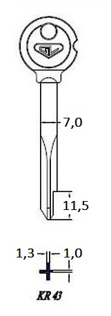 Заготовка крестового ключа KR-4.3 (KR-15X XBRY2 x x x) Гравер