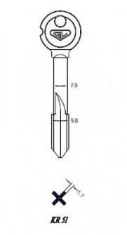 Заготовка крестового ключа KR-5.1 (KR-17X x x x x x) Гравер