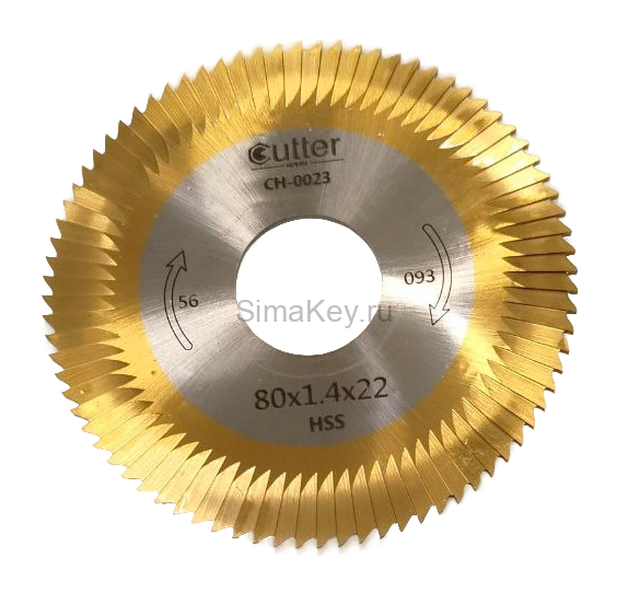 Фреза прямая CUTTER 0023 80х1,4x22xT100 с боковыми насечками HSS
