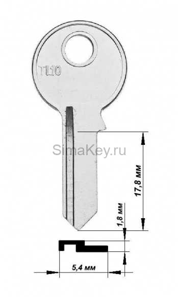 Заготовка ключа TRI-4D_TL10_TRC1_TR10R_x_x (Китай)