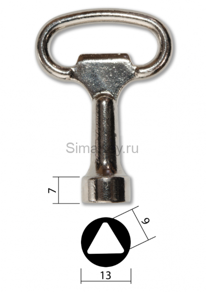 Заготовка ключа проводника треугольник 9*13 (Китай)