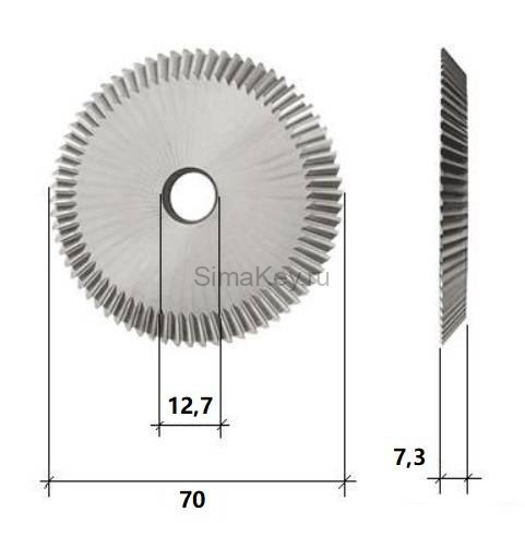Фреза угловая RAISE T-0011B 70х7,3х12,7xT100 A40° HSS