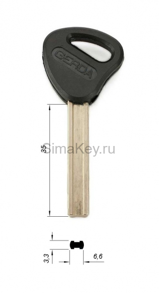 Заготовка ключа Gerda-CL8  (05-595)