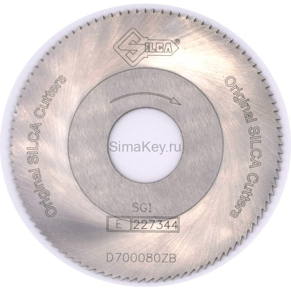 Фреза прямая Silca SG1 80х1,5х22хТ100 без боковых насечек HSS D700080ZB